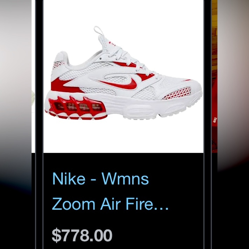 Womens Nike shoes. Like new. Size 6. Red and white.